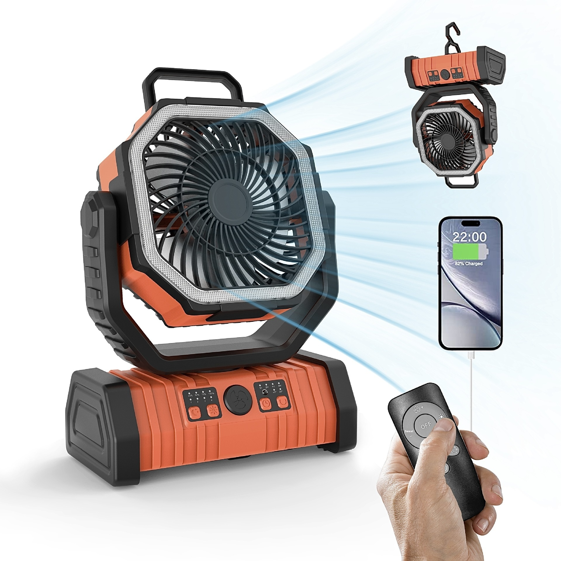 Outdoor Household/Camping Power Bank LED Light/Fan