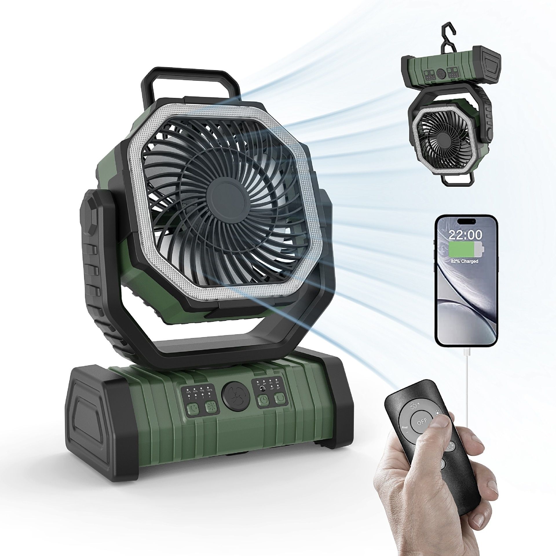 Outdoor Household/Camping Power Bank LED Light/Fan