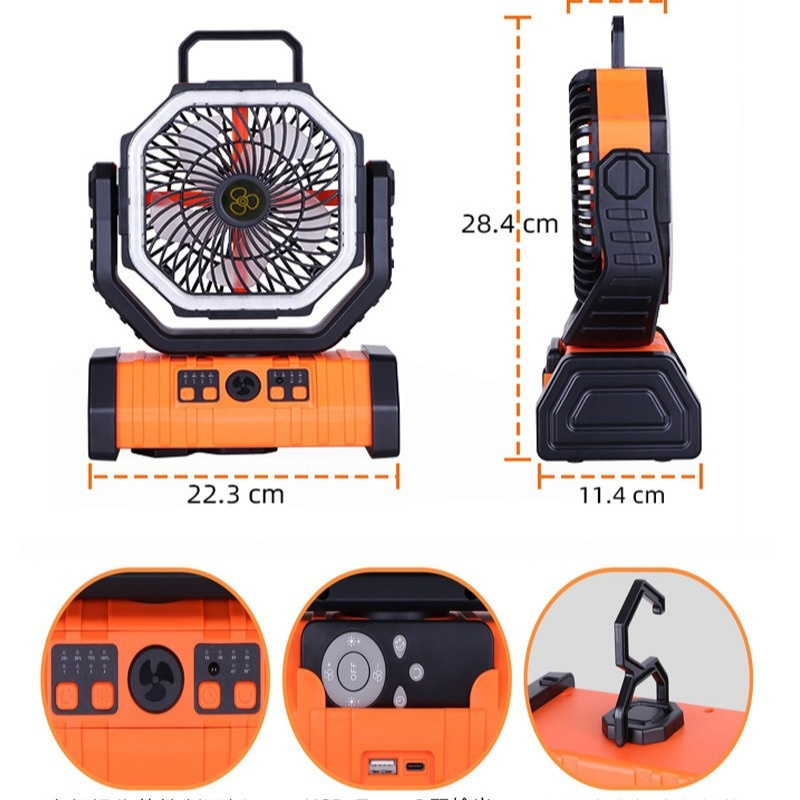 Outdoor Household/Camping Power Bank LED Light/Fan